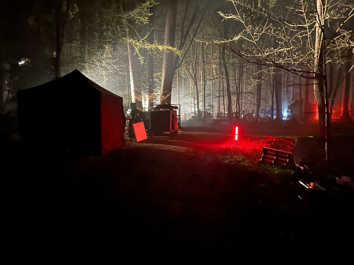 QUIET wireless bell system in dark forest film location